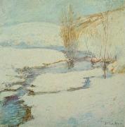 John Henry Twachtman Winter Landscape oil on canvas